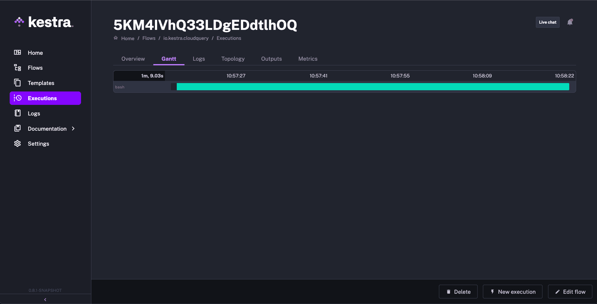 Kestra Flow Execution Screenshot